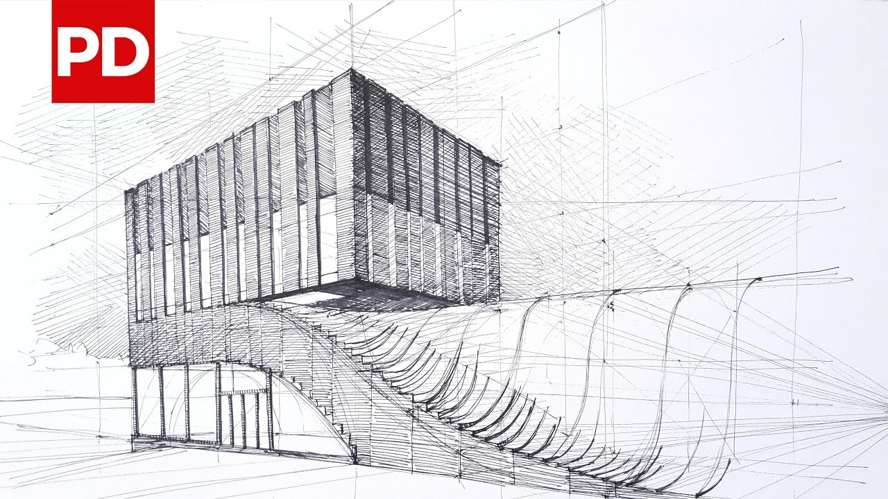 1280x720 Drawing Termeh Office Commercial Building Daily Architecture - Commercial Building Sketch