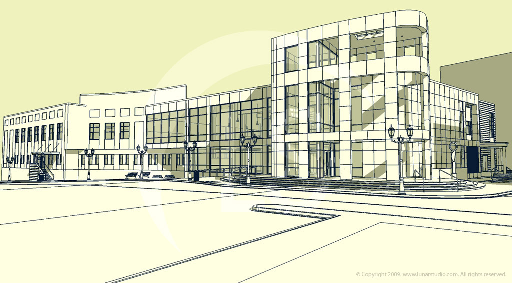 1024x567 Sketchup Modeling Services Amp 3d Renderings. - Commercial Building Sketch