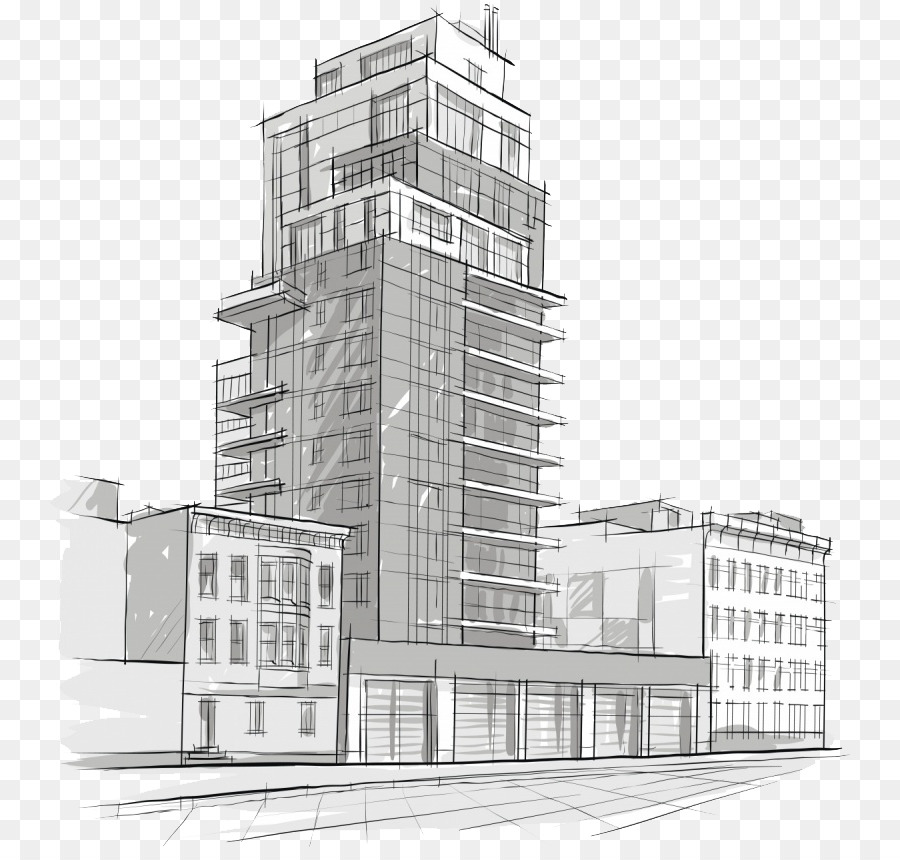 Commercial Building Sketch at PaintingValley.com | Explore collection ...