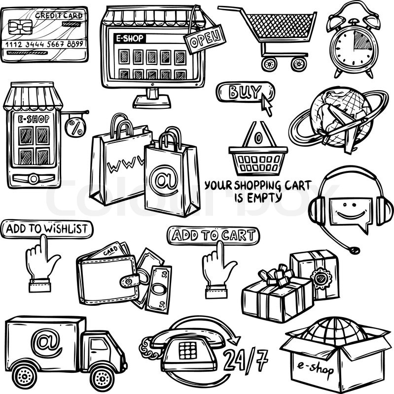 799x800 Online Shopping E Commerce Advertising Commercial Services Sketch - Commercial Sketch