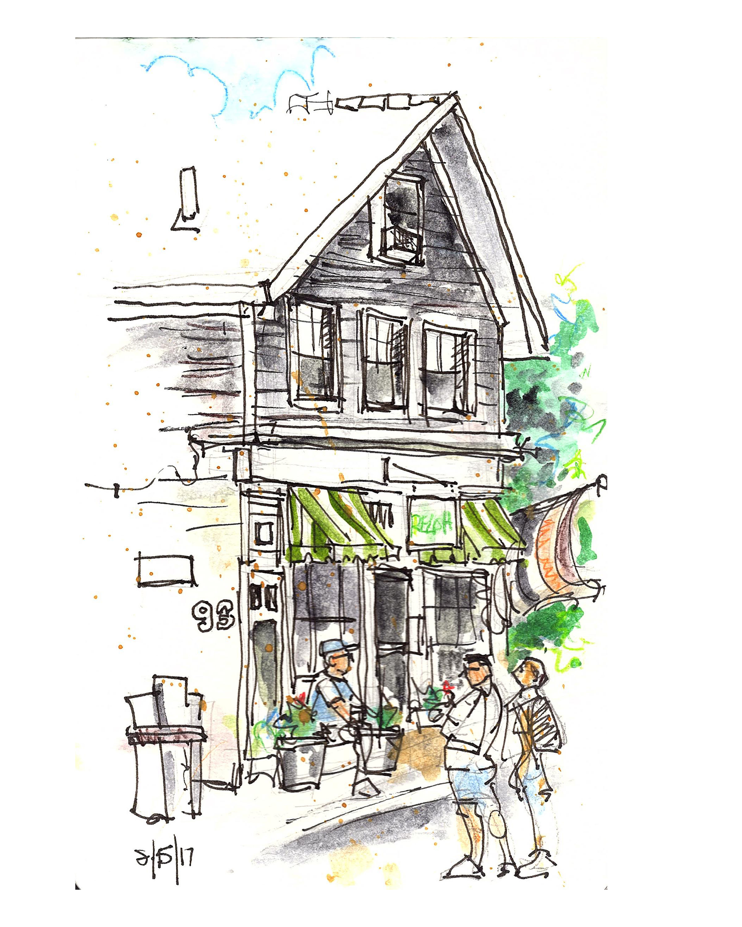 2400x3000 Relish Provincetown Ma Commercial Street Urban Sketch Etsy - Commercial Sketch