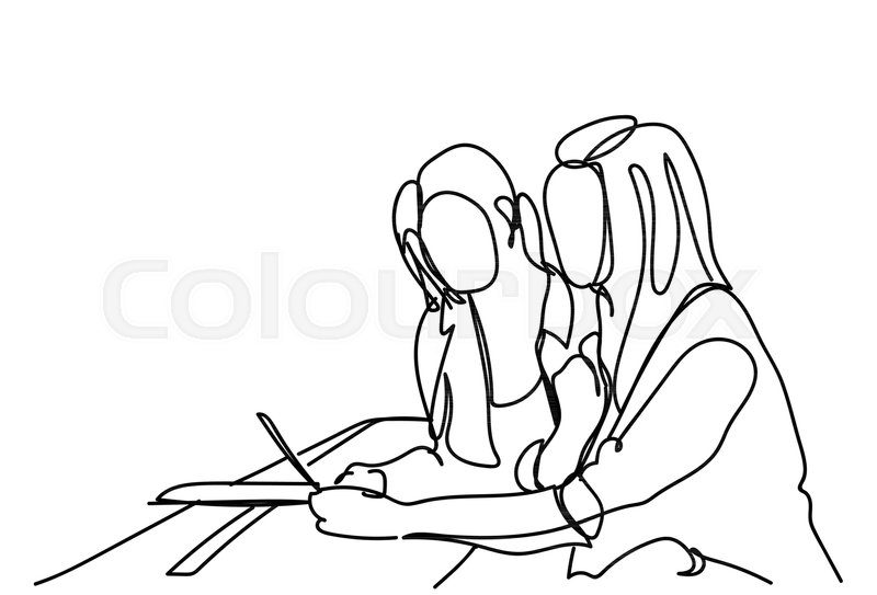 800x543 Sketch Girls Using Digital Tablet Computer Doodle Women Online - Communication Sketch