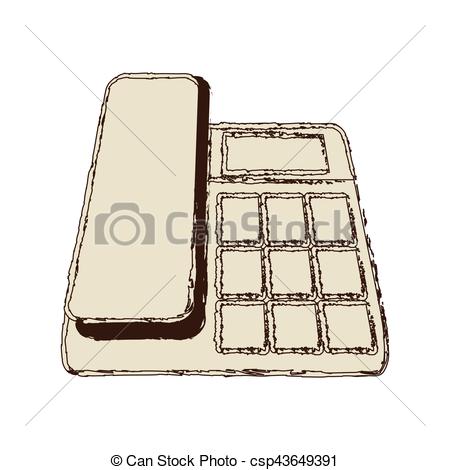 450x470 Sketch Draw Telephone Communication Talk Office Vector - Communication Sketch