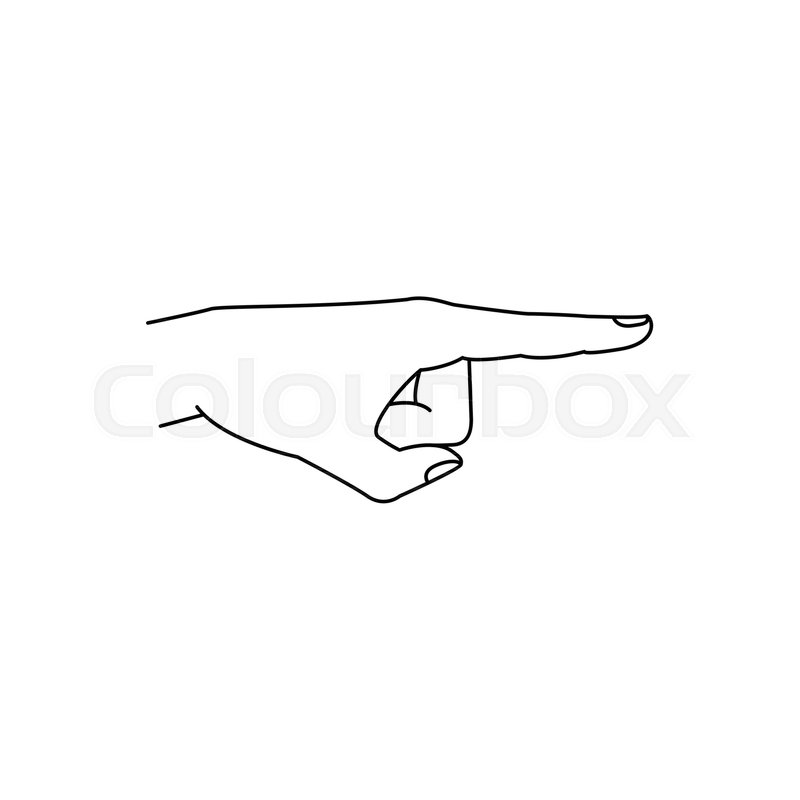 800x800 Sketch Man Hand With Index Finger Pointing Out. Isolated - Communication Sketch