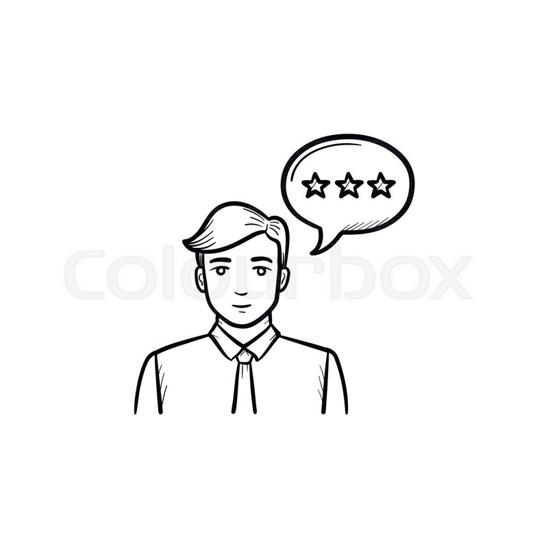 800x800 User With Speech Bubble Hand Drawn Outline Doodle Icon - Communication Sketch