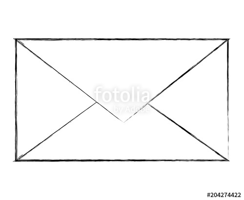 500x410 Email Envelope Message Letter Communication Vector Illustration - Communication Sketch