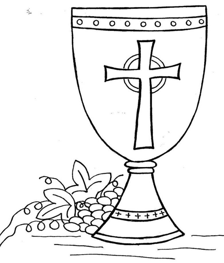 781x918 First Communion Chalice And Host Coloring - Communion Sketch