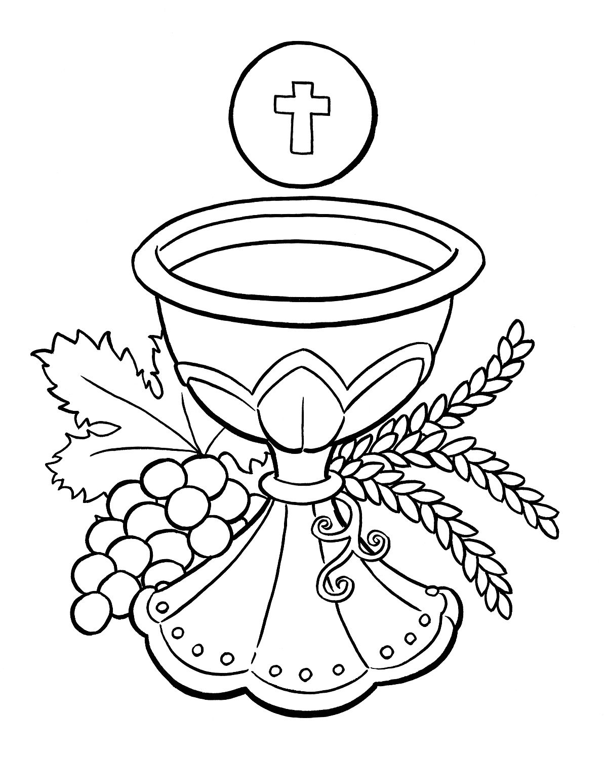 1197x1496 First Communion Chalice And Host And A Few Other First Eucharist - Communion Sketch