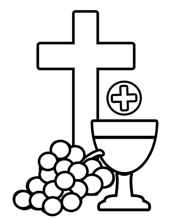 550x712 Free First Holy Communion Clip Art Church - Communion Sketch