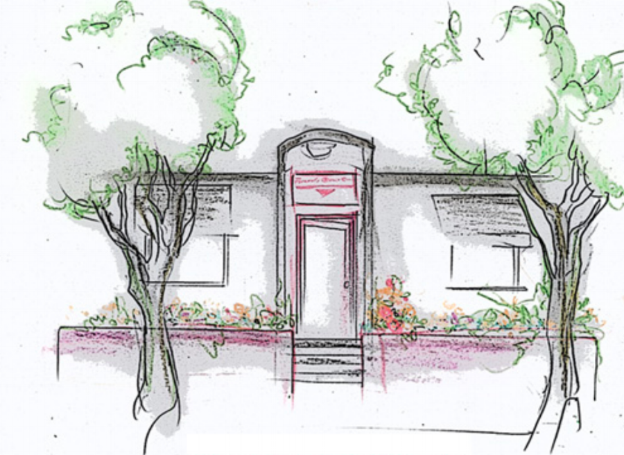 900x656 Friends Community Center - Community Sketch