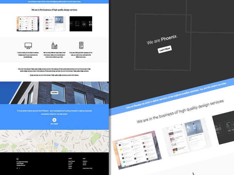 800x600 Phoenix Onepager Sketch Freebie - Company Sketch