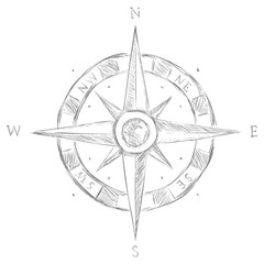 240x240 Compass Rose Sketches Photos, Royalty Free Images, Graphics - Compass Rose Sketch
