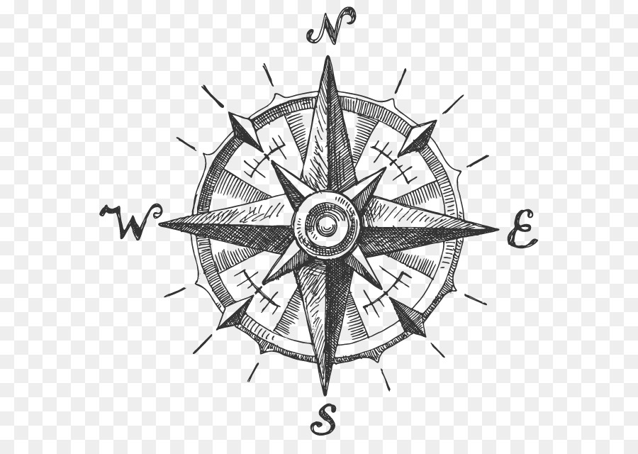900x640 North Compass Rose - Compass Rose Sketch