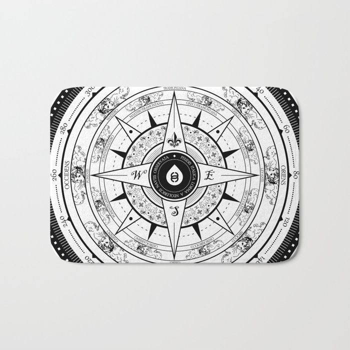 700x700 Compass Rose Bath Mat By 83drops Society6 - Compass Rose Sketch