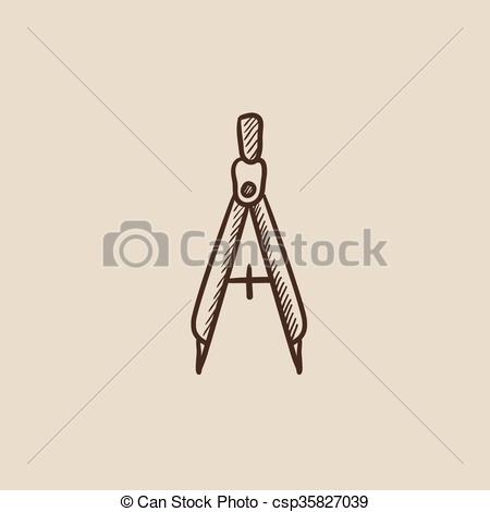 450x470 Compass Sketch Icon. Compass Sketch Icon For Web, Mobile And - Compass Sketch