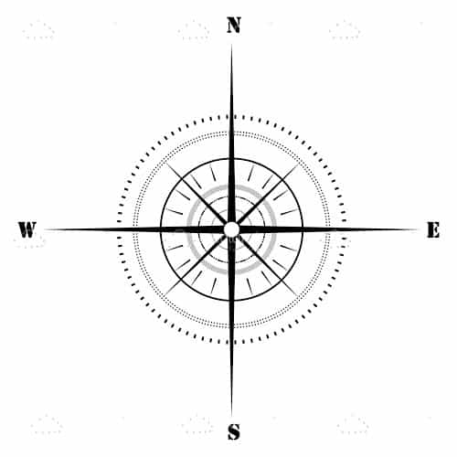 500x500 Abstract Compass In Sketch Style - Compass Sketch