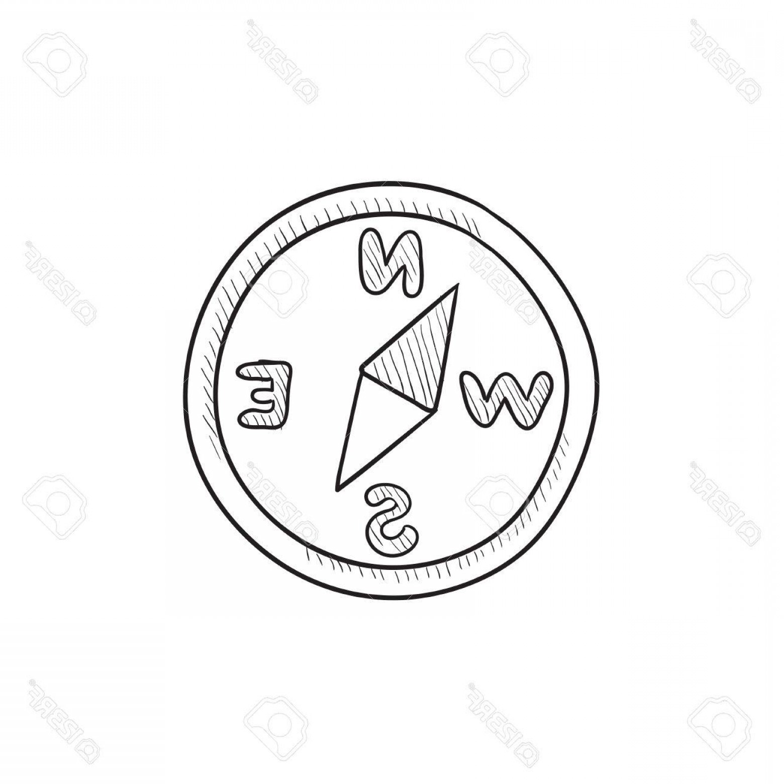 1560x1560 Photostock Vector Compass Vector Sketch Icon Isolated On - Compass Sketch