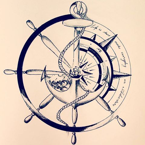 480x480 Resultado De Imagen Para Compass Sketch Tattoo Designs Anchor - Compass Sketch