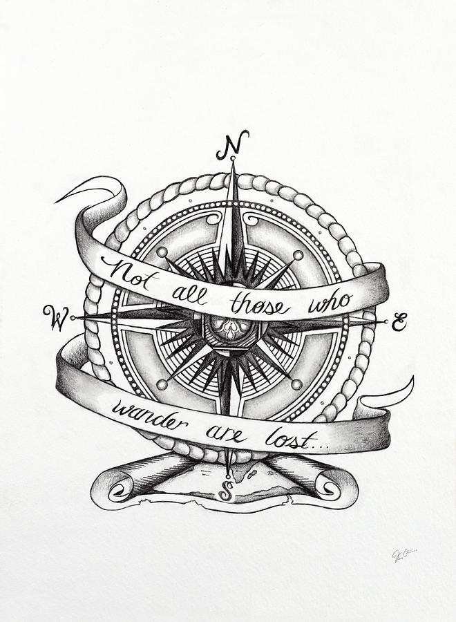 660x900 Compass Drawing Drawing By Jon Cotroneo - Compass Sketch