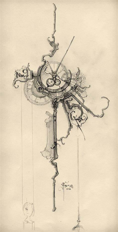 474x927 Steampunk Compass Sketch. Compass By Stickalope On Hasshe - Compass Sketch
