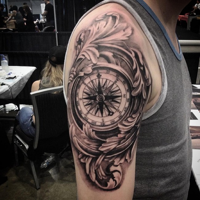 650x650 75 Rose And Compass Tattoo Designs Amp Meanings - Compass Tattoo Sketch