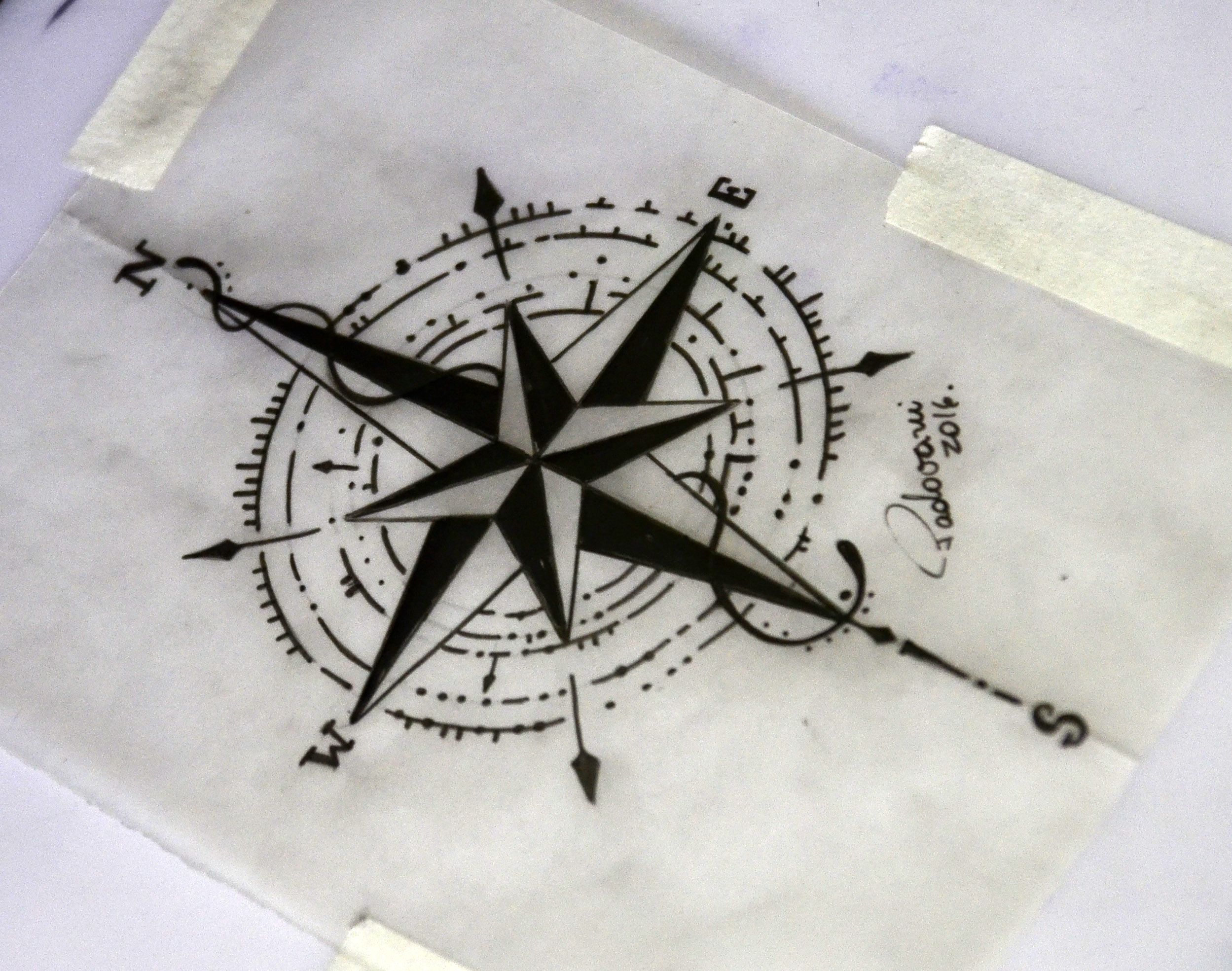 2498x1969 Compass Tattoo Sketch Thiago Padovani Tattoo - Compass Tattoo Sketch