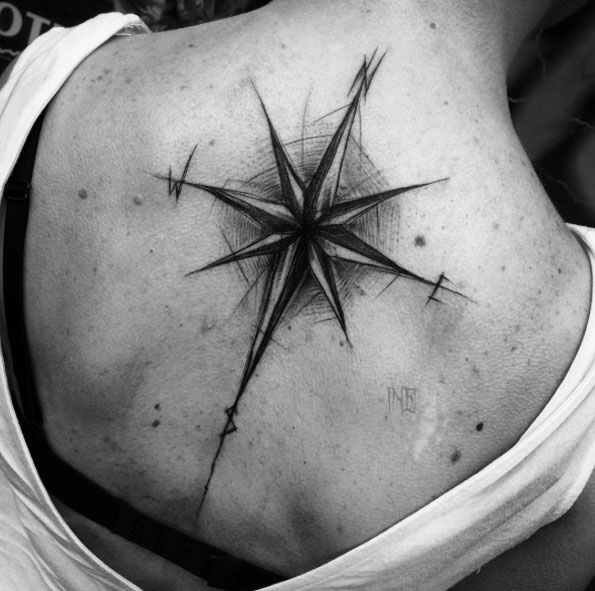 595x591 Sketch Compass Tattoo Tattoo Ideas Tattoos - Compass Tattoo Sketch