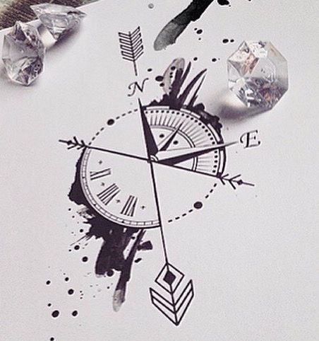 452x482 Compass Tattoos Designs With Deep Meanings - Compass Tattoo Sketch