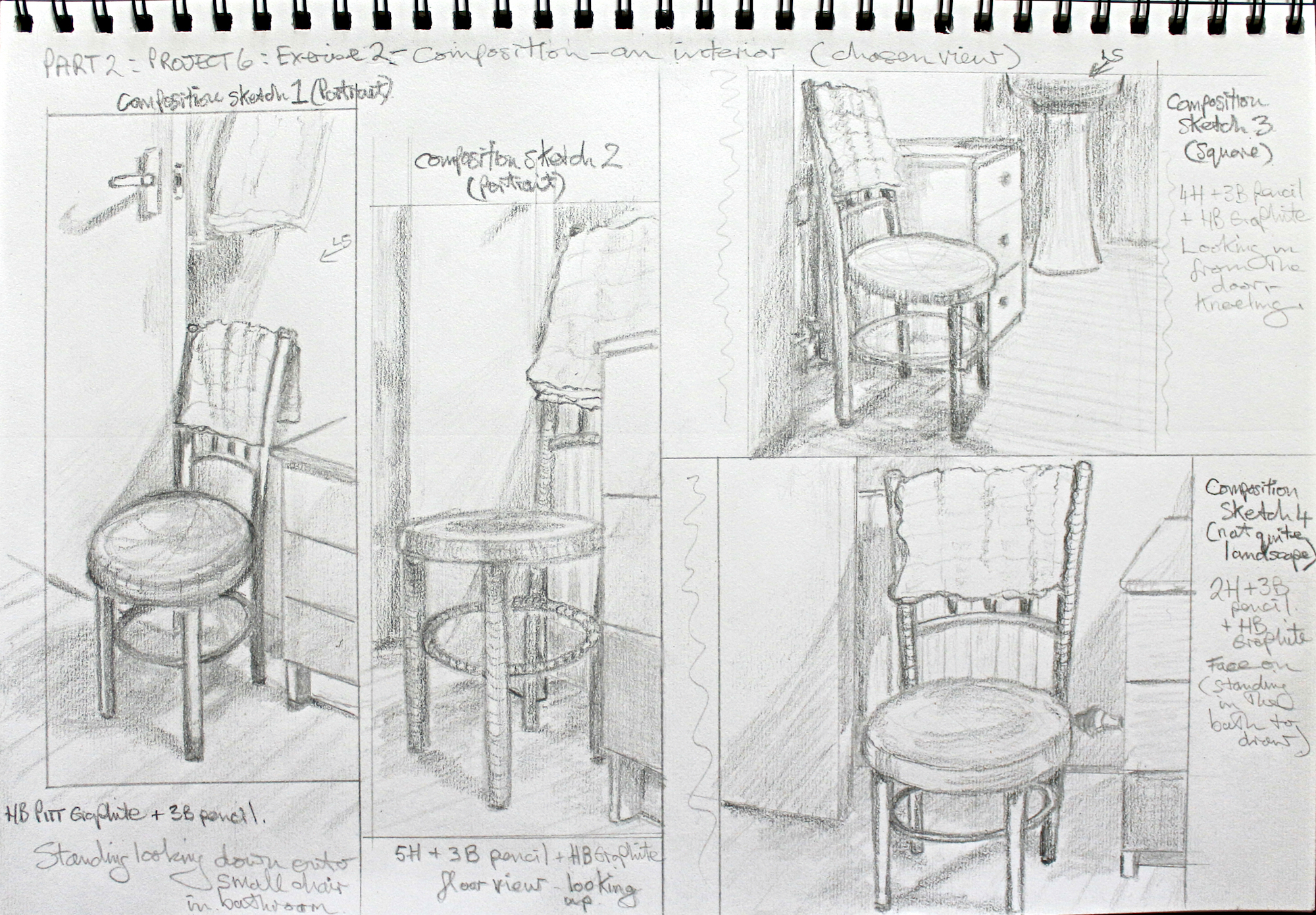2000x1391 Part 2 Project 6 Exercise 2 Composition An Interior Stuart - Composition Sketches