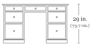 316x163 Pedestal Desk - Computer Desk Sketch