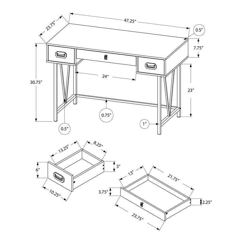 800x800 Union Rustic Schwartz Computer Desk Wayfair - Computer Desk Sketch