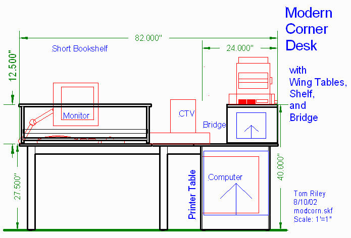 695x472 Woodware Modern Corner Computer Desk - Computer Desk Sketch