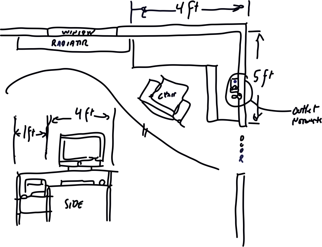 1072x821 Diy Projects 1 - Computer Desk Sketch