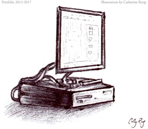 500x437 Computer Lab Catherine Roop - Computer Lab Sketch