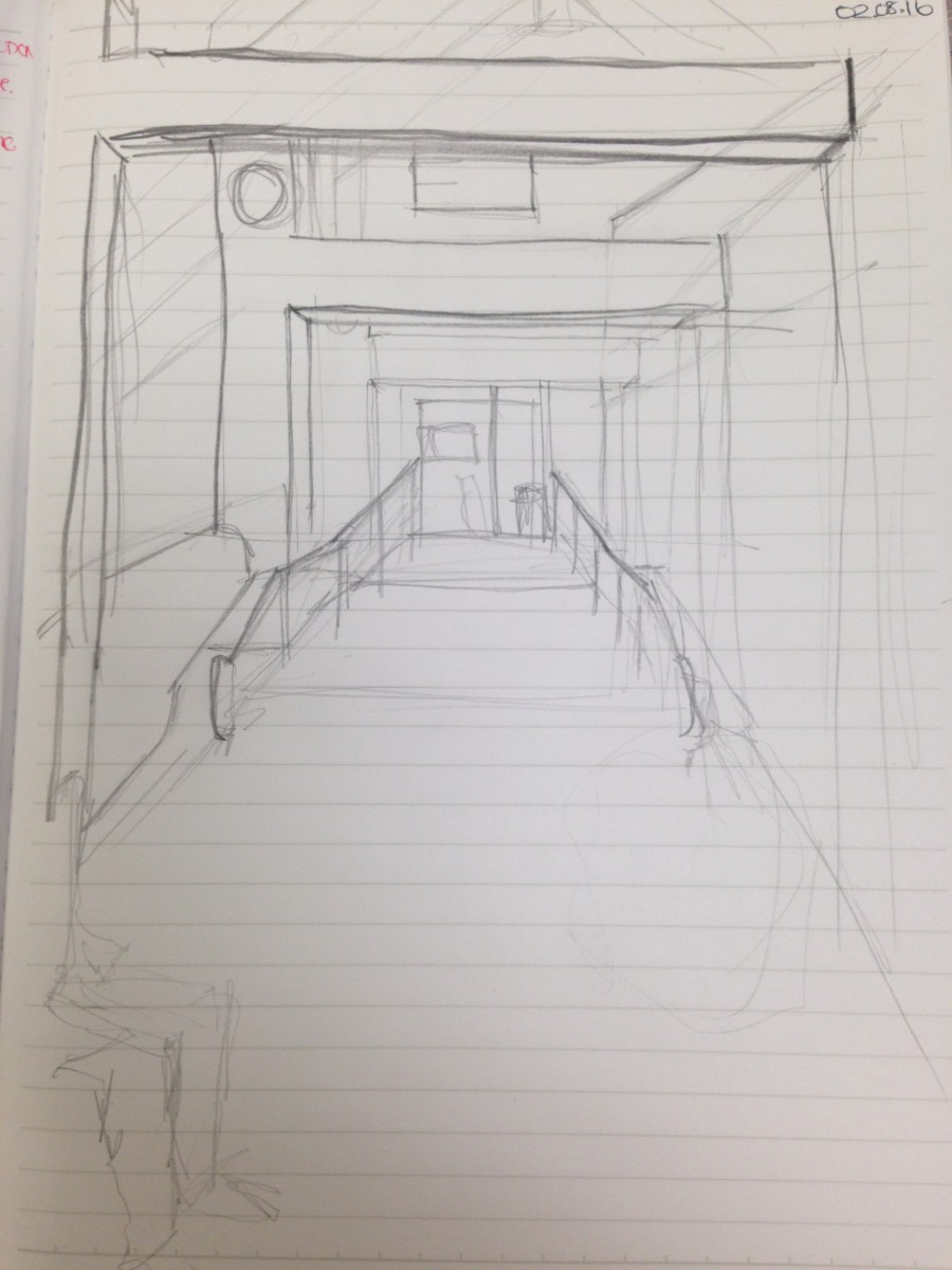 900x1200 Sketches Atrium And Computer Lab Lib 2205 Arch 2205 Learning - Computer Lab Sketch