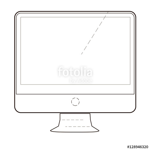 500x500 Monitor Or Screen Icon Of Set Dotted Sketch Stock Image And - Computer Monitor Sketch