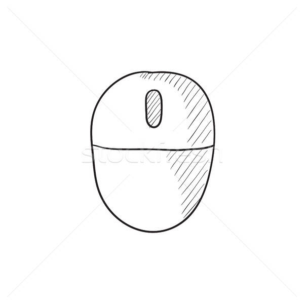 600x600 Computer Mouse Sketch Icon. Vector Illustration Andrei Krauchuk - Computer Mouse Sketch