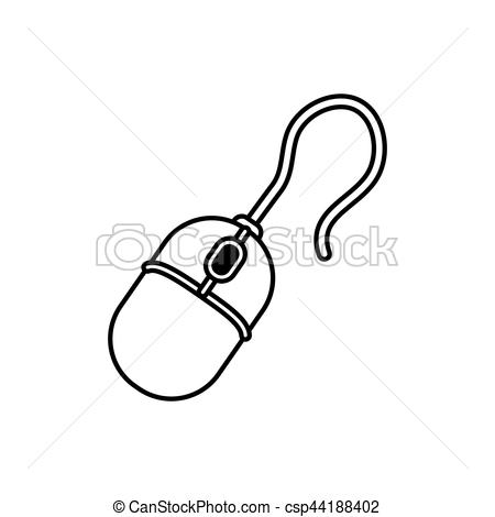 450x470 Computer Mouse Technology Icon Vector Illustration Graphic - Computer Mouse Sketch