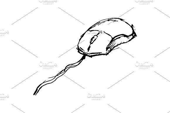 580x386 Art, Vector, Computer, Mouse, Sketch, Ink, Line, Monochrome, Black - Computer Mouse Sketch