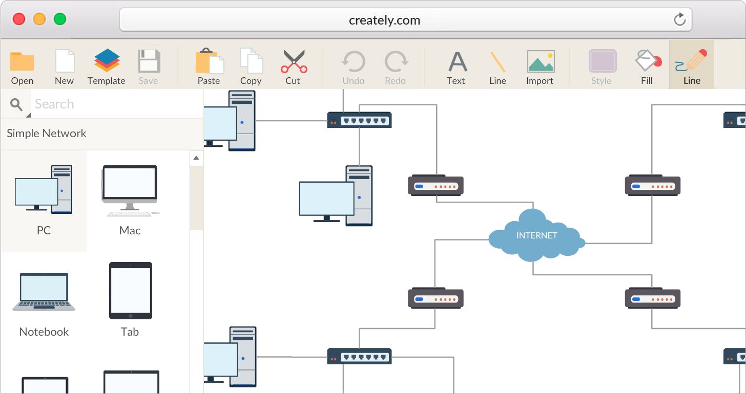 1456x770 Network Diagram Software To Quickly Draw Network Diagrams Online - Computer Network Sketch