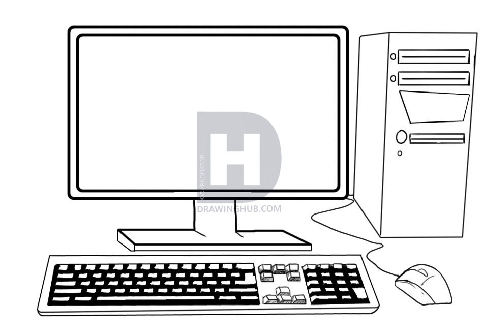 950x661 Mouse Sketch Drawn Computer Drawing Pictures - Computer Screen Sketch