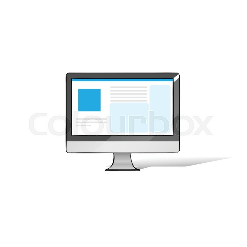 800x800 Computer Screen Workstation Hands Draw Sketch Flat Vector - Computer Screen Sketch