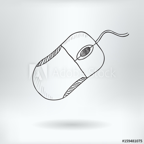 500x500 Cartoon Symbol Of Computer Mouse - Computer Sketch