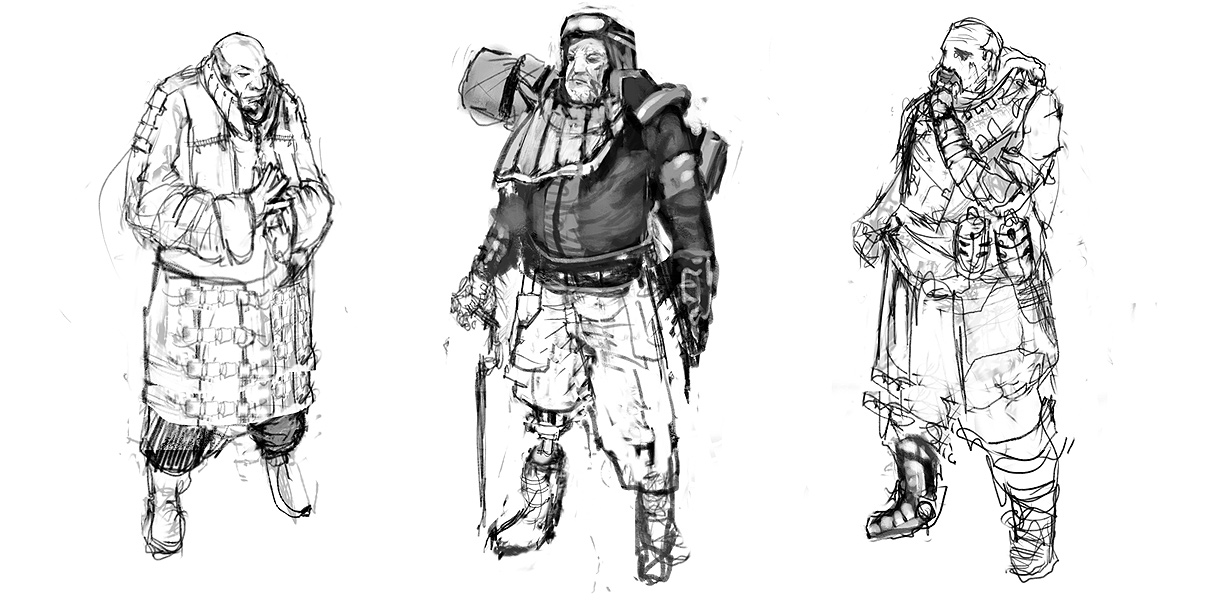 1208x600 Concept Art Hermit Sketches By Slabreche - Concept Art Sketches