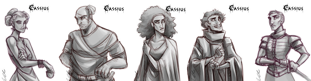 1024x268 Cassius Concept Art Character Sketches By Cat Bat - Concept Art Sketches