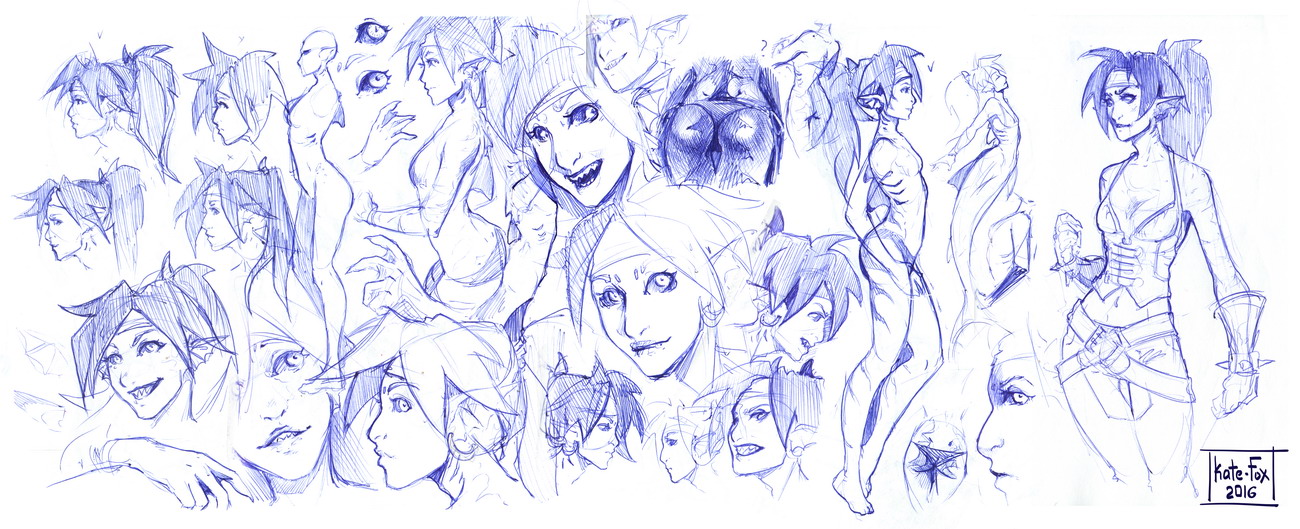 1300x529 Shark Concept Sketches By Kate Fox - Concept Sketches