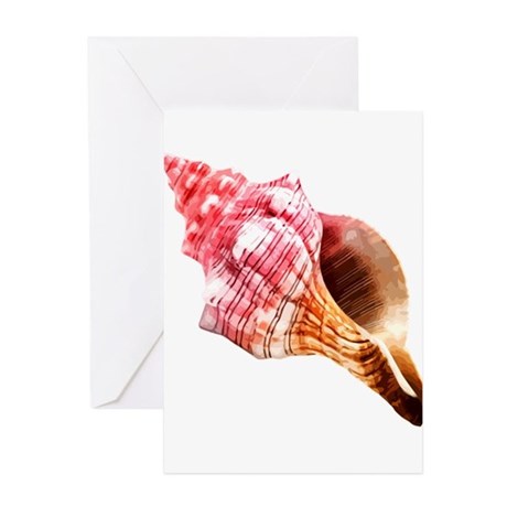 460x460 Conch Greeting Cards - Conch Shell Sketch