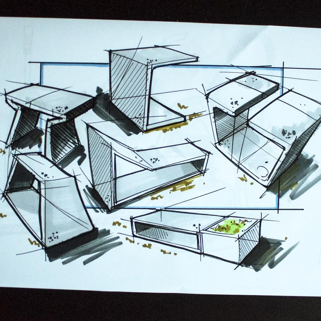 1080x1080 Some Quick Concrete Outdoor Furniture. When Sketching I Like To - Concrete Sketch