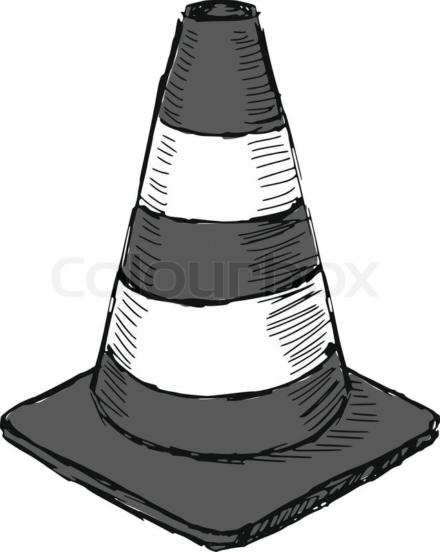 638x800 Hand Drawn, Sketch Illustration Of Traffic Cone Stock Vector - Cone Sketch