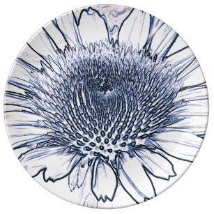 307x307 Coneflower Plates Zazzle - Coneflower Sketch